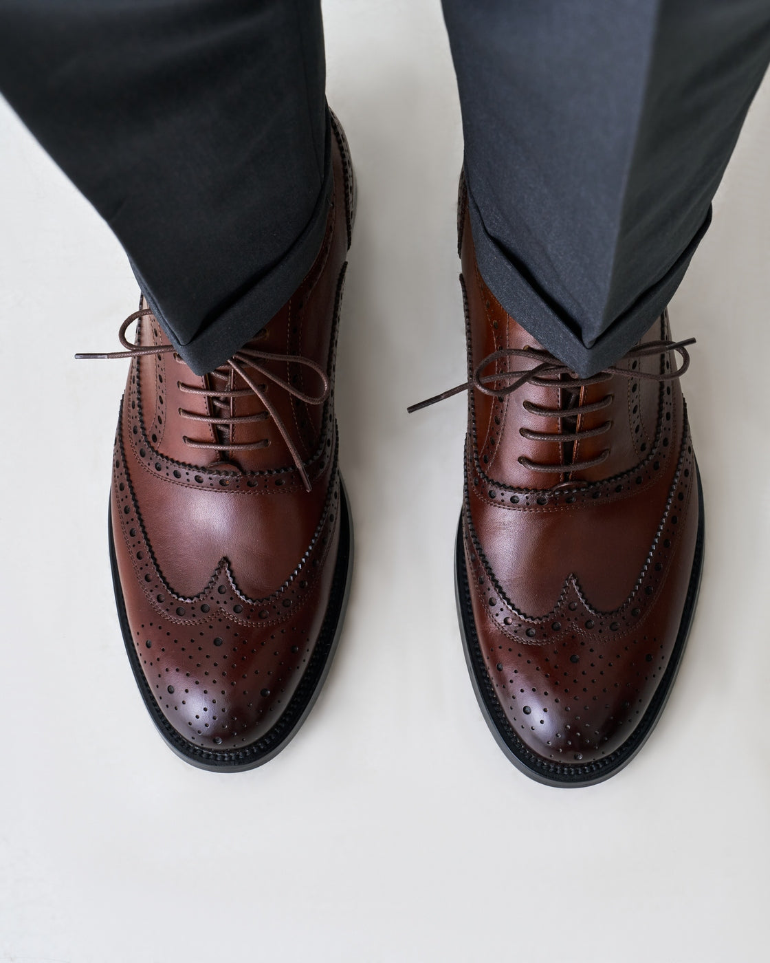 Zapatos Oxford Wingtip Dark Brown - Hombre