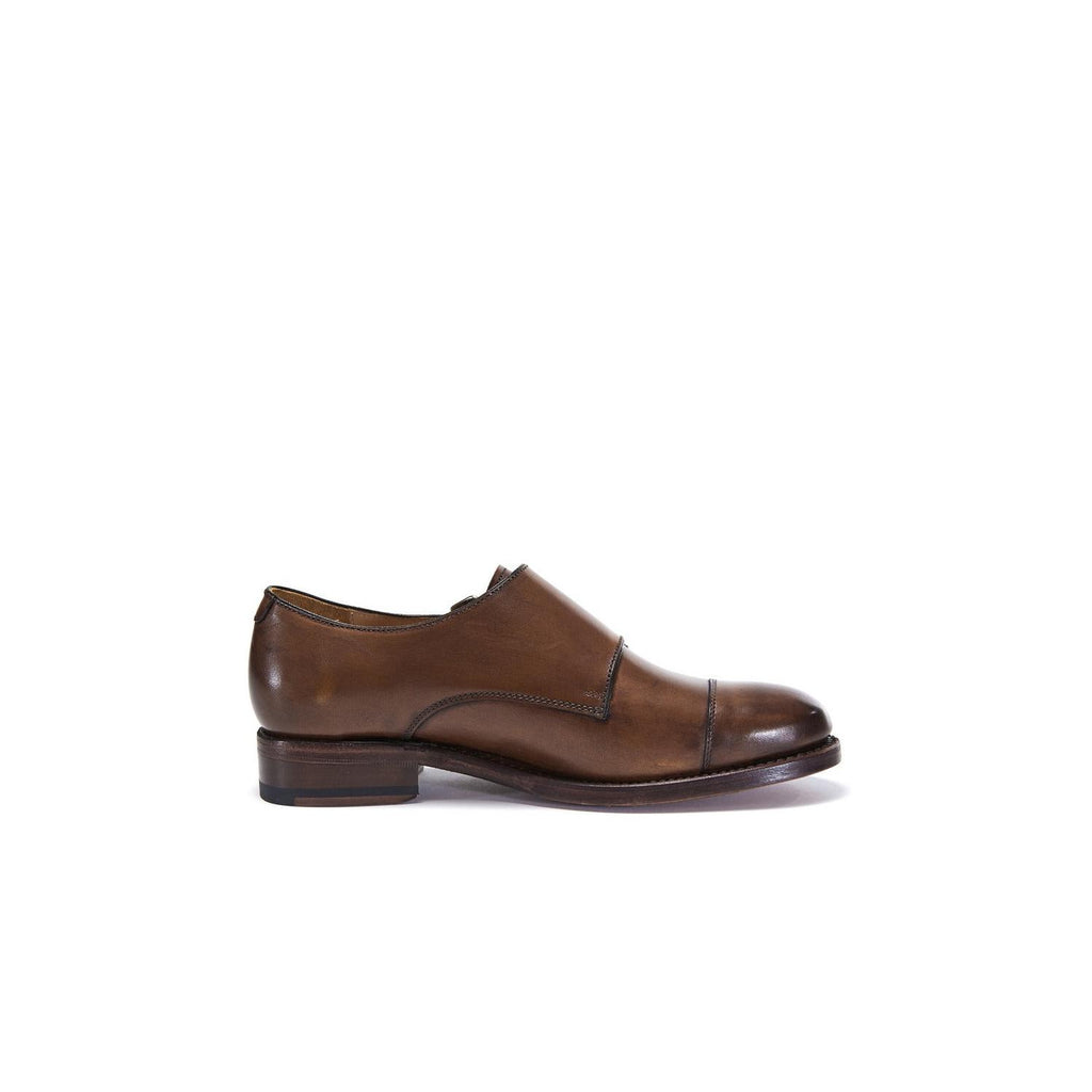 Monk Strap Bout Droit Goodyear - Marron Châtaigne - Femme