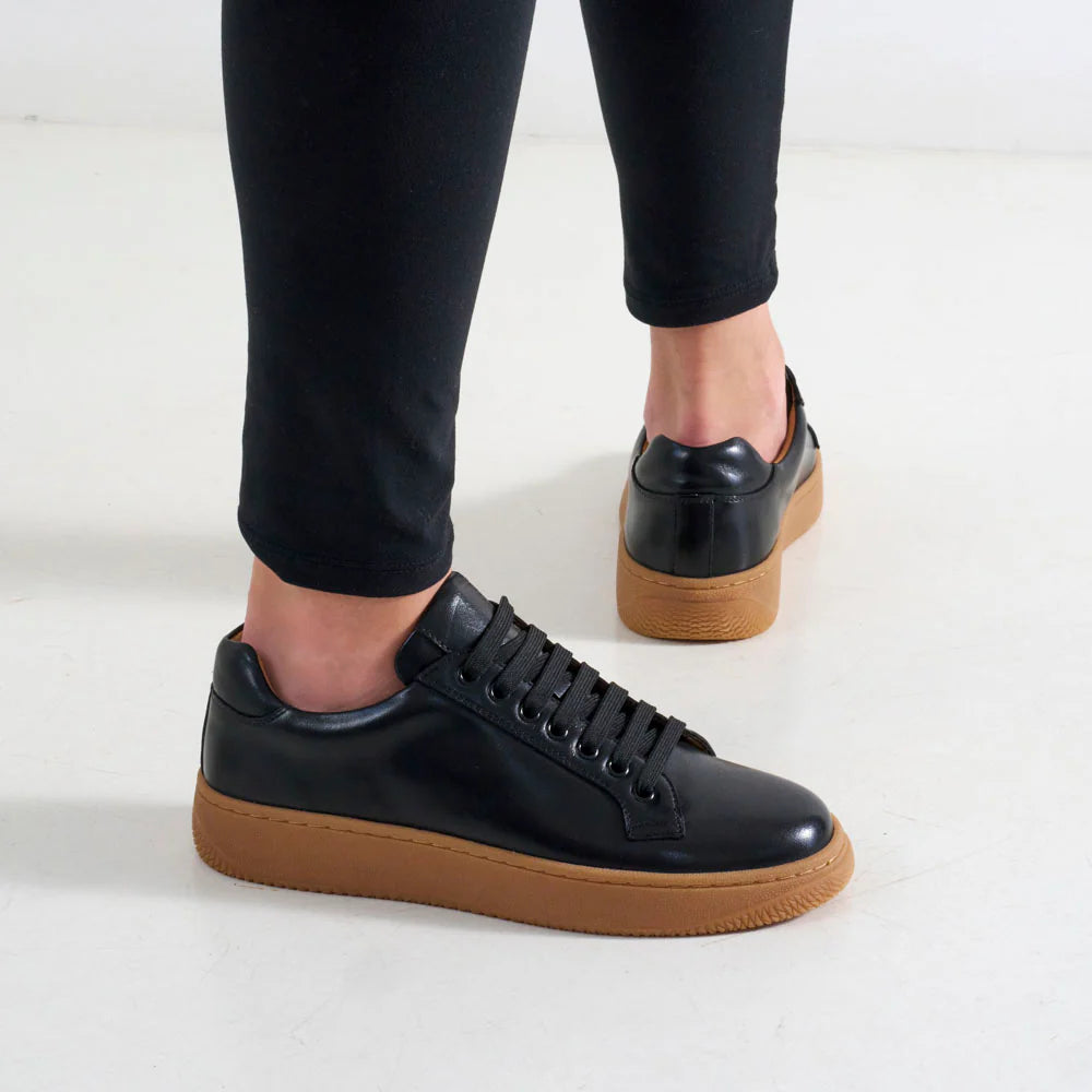 Baskets À Lacets - Noir - Femme