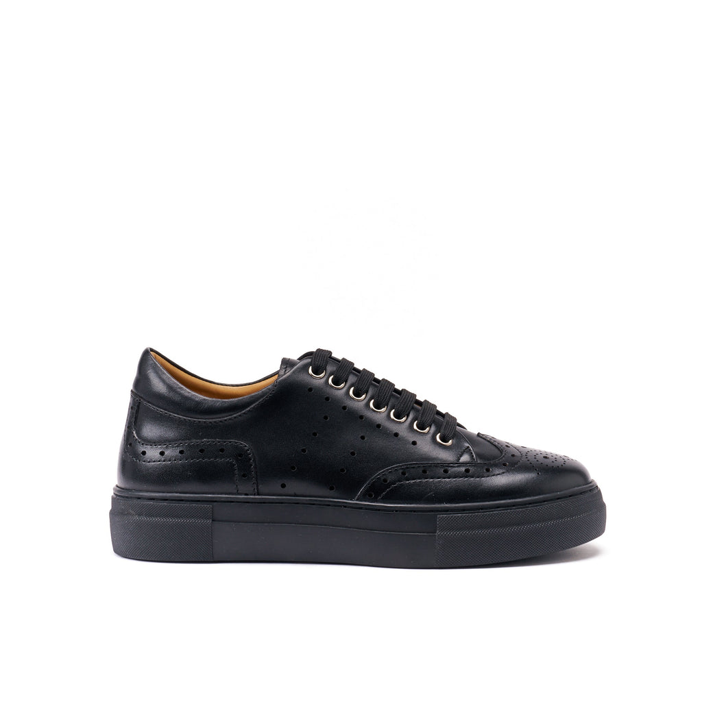 British Passport - Wingtip Sneakers - Black - Women's