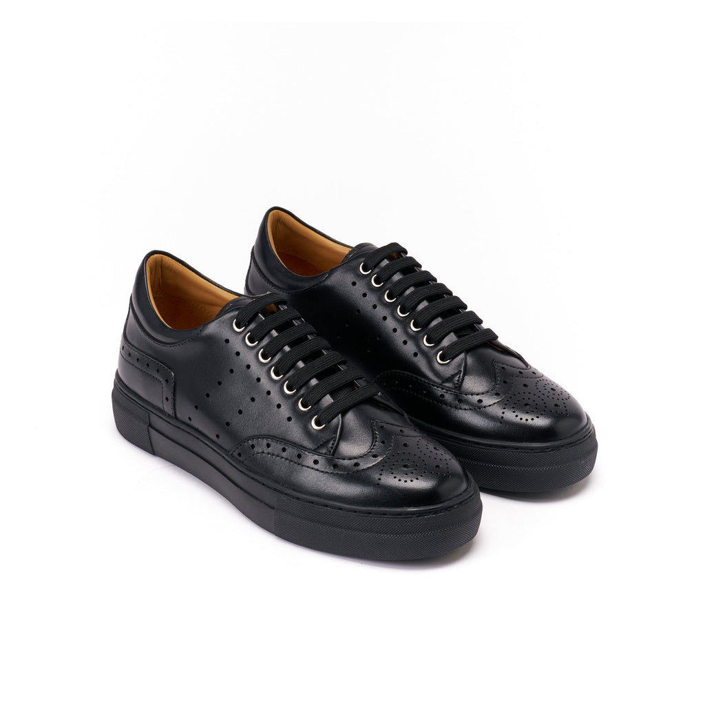 British Passport - Wingtip Sneakers - Black - Women's
