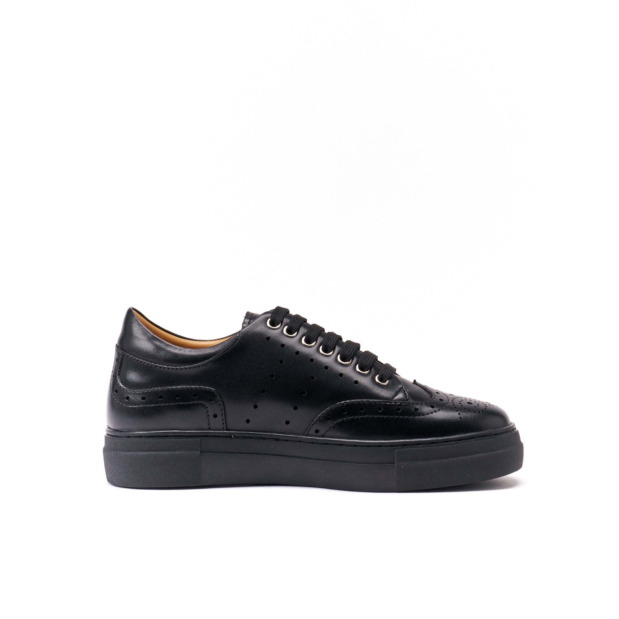 British Passport - Wingtip Sneakers - Black - Women's