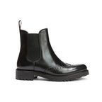 Chelsea Wingtip Ankle Boots - Black - Women