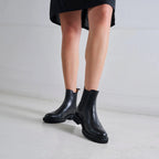 Chelsea Wingtip Ankle Boots - Black - Women