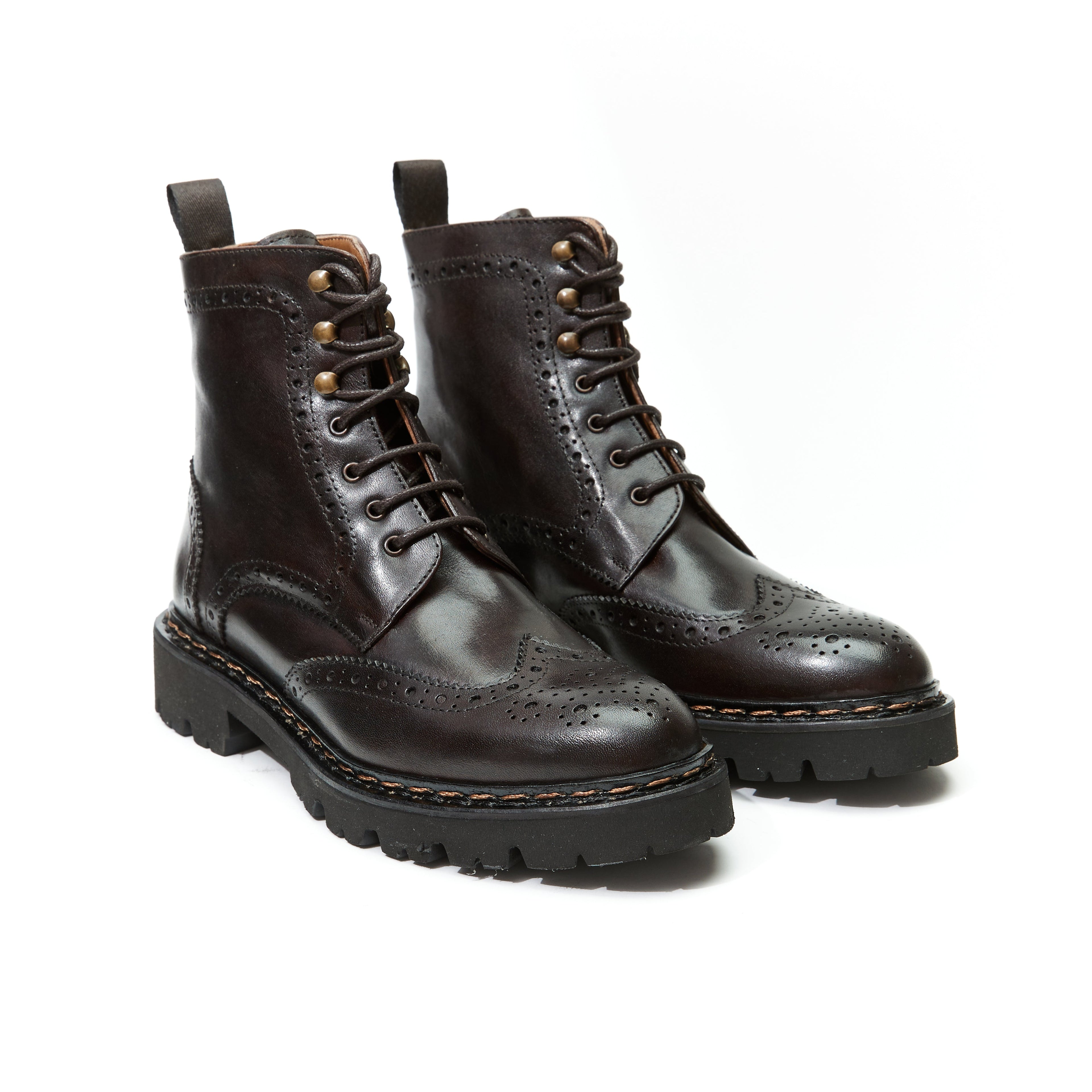 Bottes Derby À Bout Golf - Marron Foncé - Femme