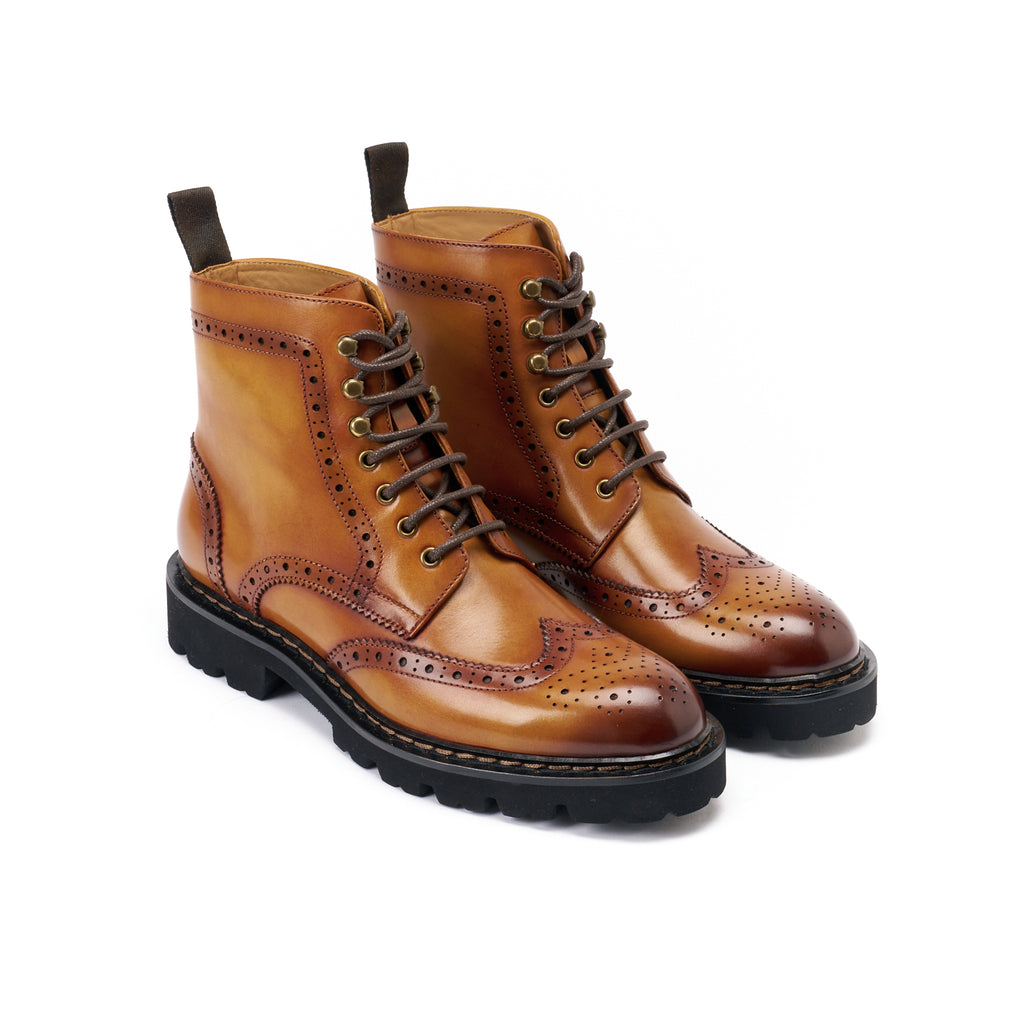 Bottes Derby À Bout D'Aile - Marron Brun - Femme