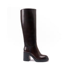 High Heel Tubular Boots - Dark Brown - Women