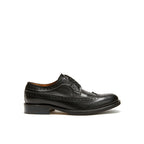 Black Long Wing Tip Derby Shoes - Women