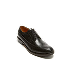 Black Long Wing Tip Derby Shoes - Women