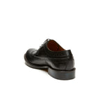 Black Long Wing Tip Derby Shoes - Women