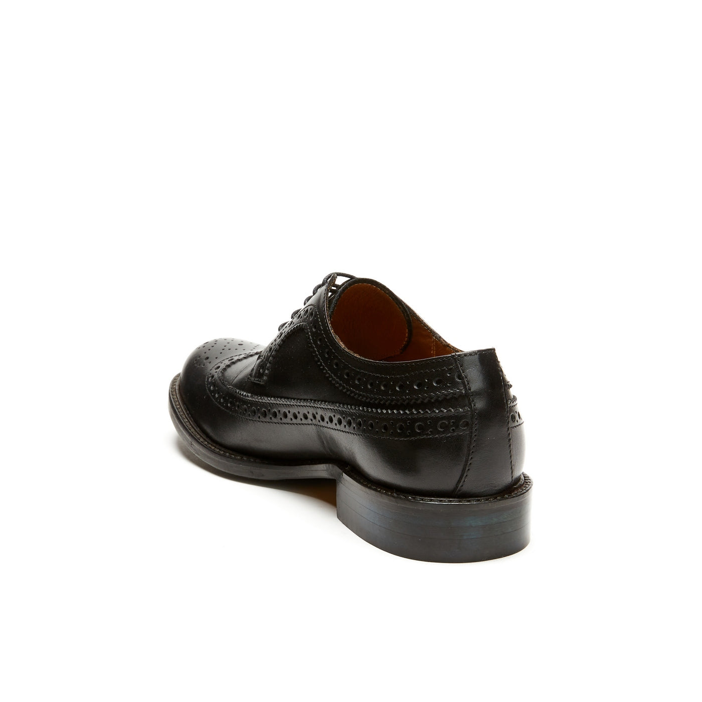 Black Long Wing Tip Derby Shoes - Women