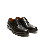 Black Long Wing Tip Derby Shoes - Women