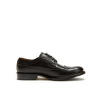 Black Long Wing Tip Derby Shoes - Women