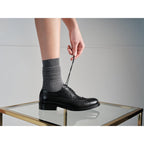 Black Long Wing Tip Derby Shoes - Women