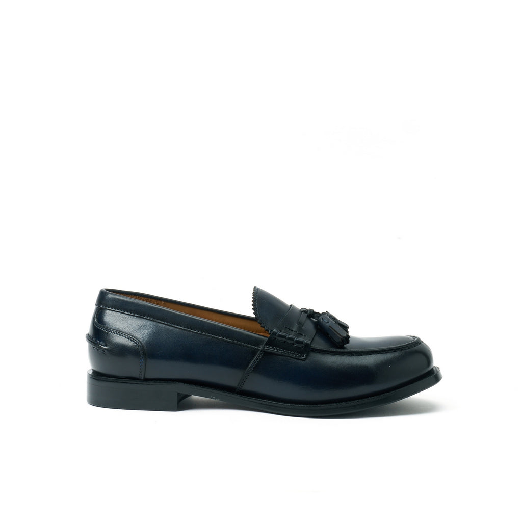 Navy Blue Tassel Loafer - Women's