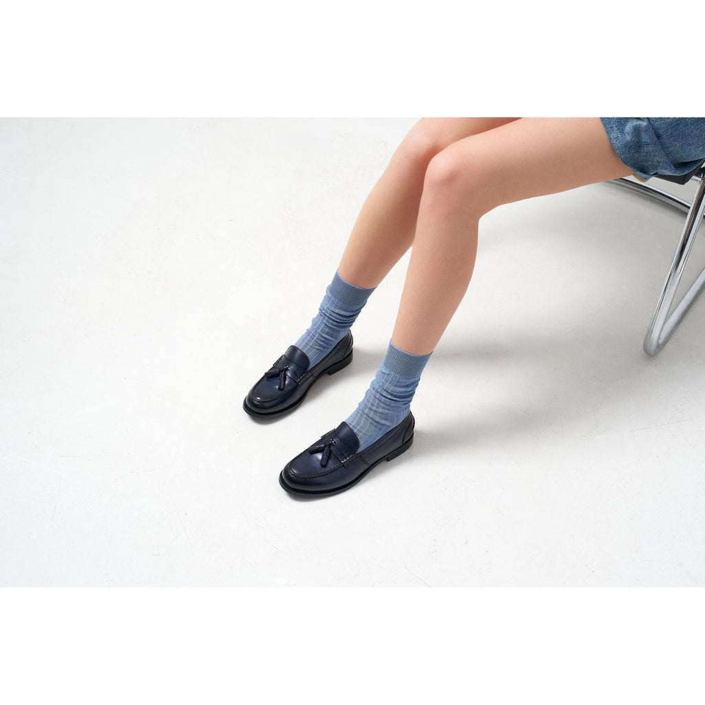 Navy Blue Tassel Loafer - Women's