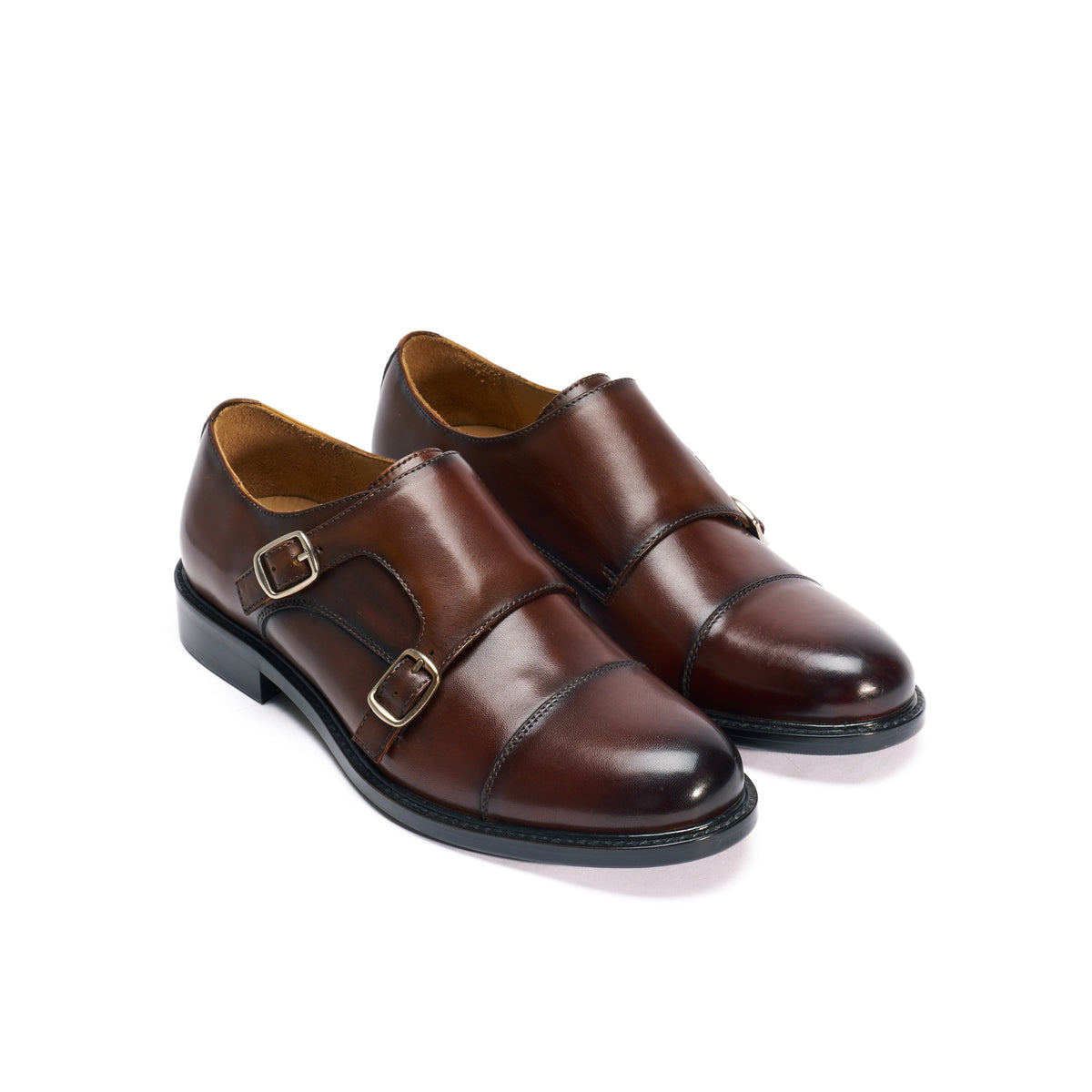 Monk Straps Bout Droit - Marron - Femme