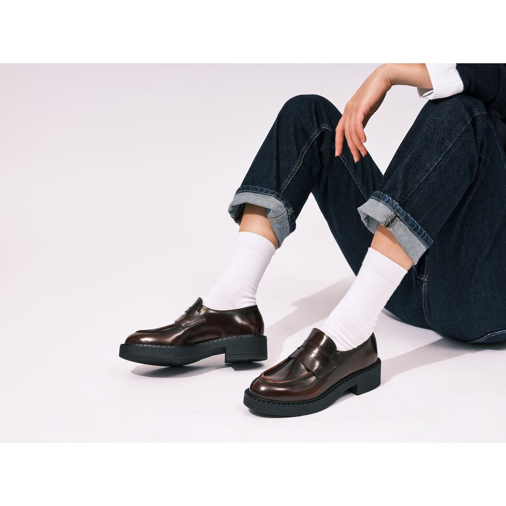 Penny Loafers - Burgundy - Women
