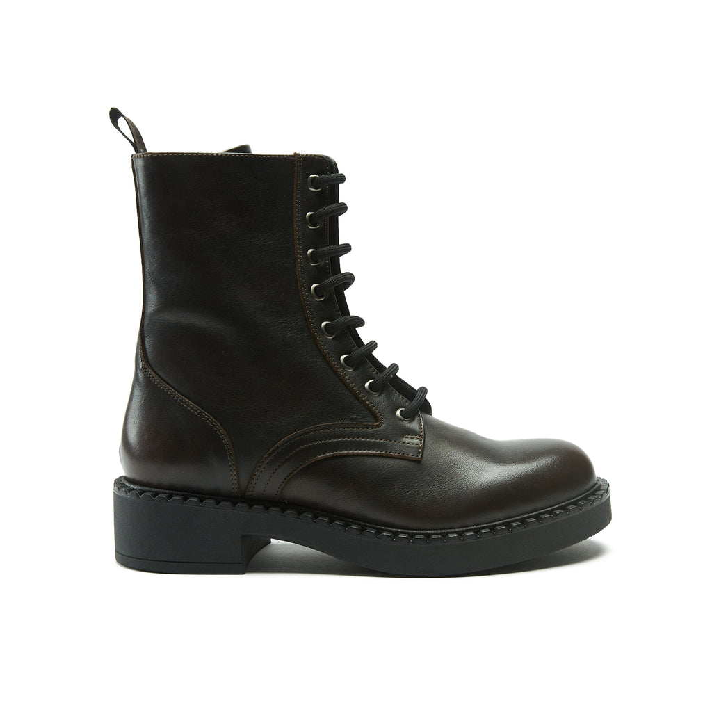 Bottines Derby À Lacets - Marron Foncé - Femme