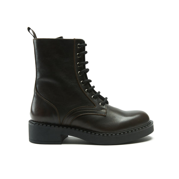 Bottines Derby À Lacets - Marron Foncé - Femme