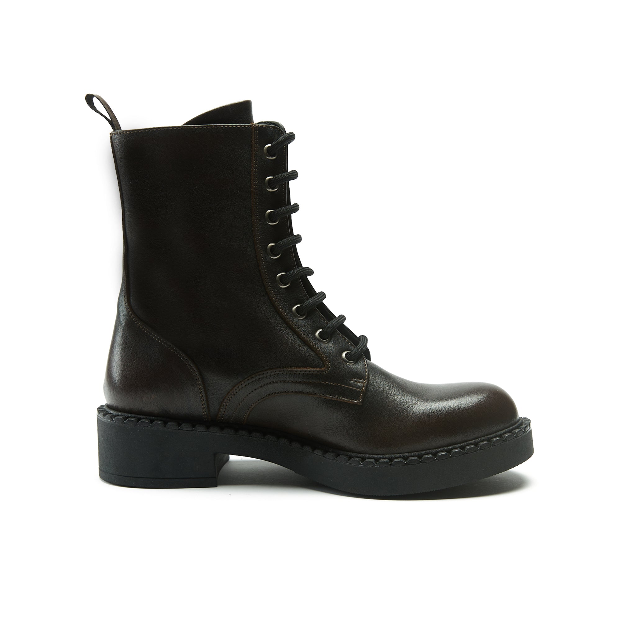 Bottines Derby À Lacets - Marron Foncé - Femme