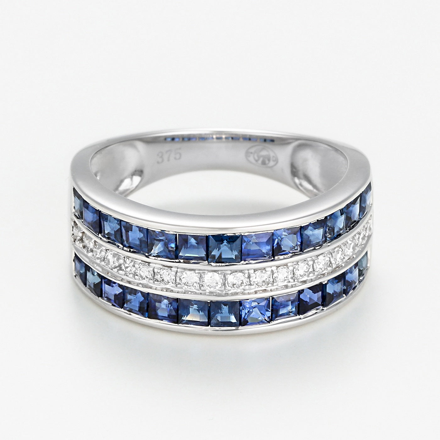Anillo "Princesas Zafiro" D0.17/18 Zafiro 1.7/26 - Oro blanco 375/1000