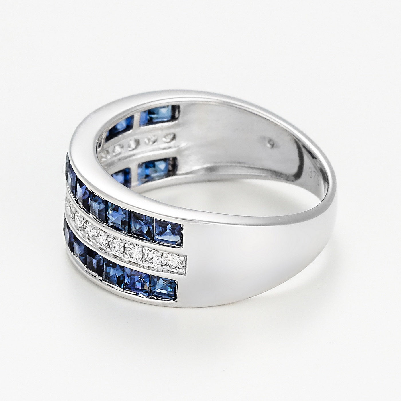 Anillo "Princesas Zafiro" D0.17/18 Zafiro 1.7/26 - Oro blanco 375/1000
