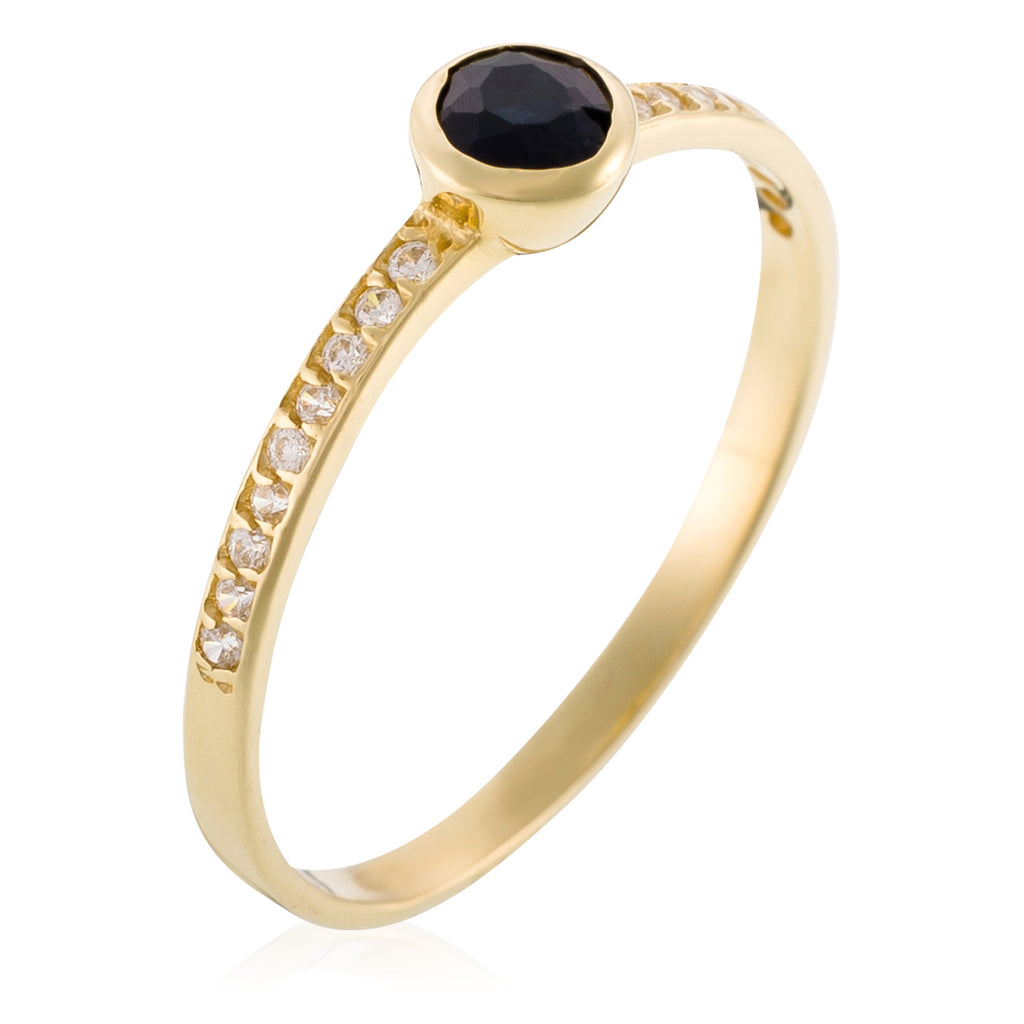 “Solo Sapphire” Ring 0.27Ct/1 375/1000 Yellow Gold