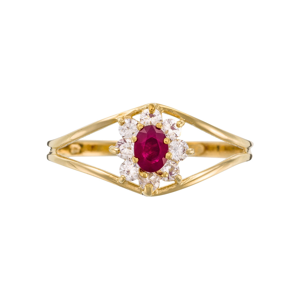 "Red Queen" Ring 0.23Ct/1 375/1000 Yellow Gold