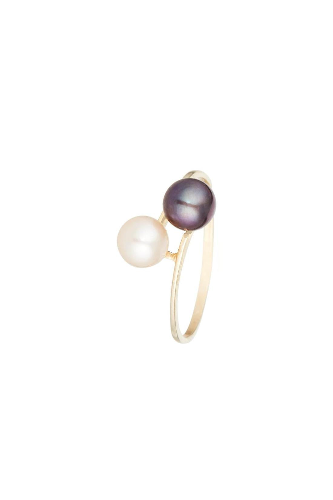 “Duo Perlé” Ring 375/1000 Yellow Gold