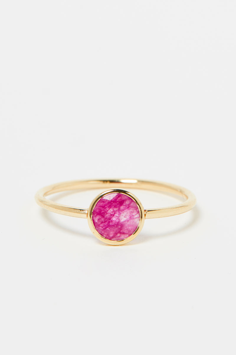 Bague "Aliyan"  Jade Rouge, Or Jaune 375/1000