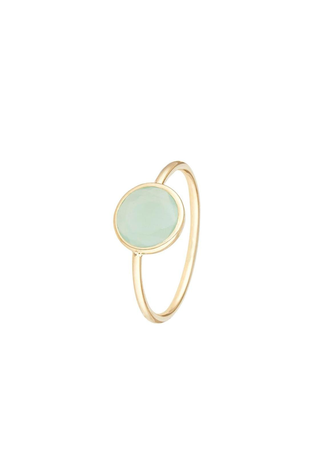 Anillo de jade verde “Aliyan”, oro amarillo 375/1000