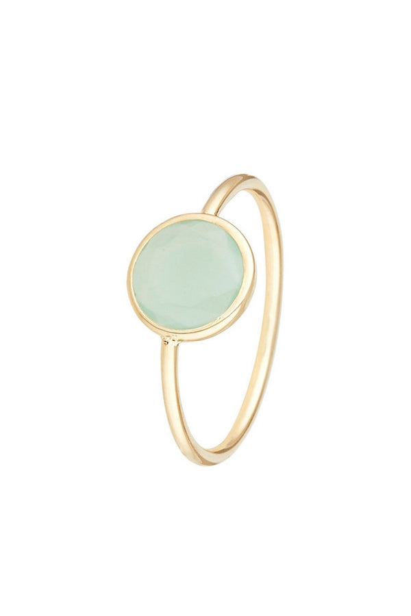 Bague "Aliyan"  Jade Verte, Or Jaune 375/1000