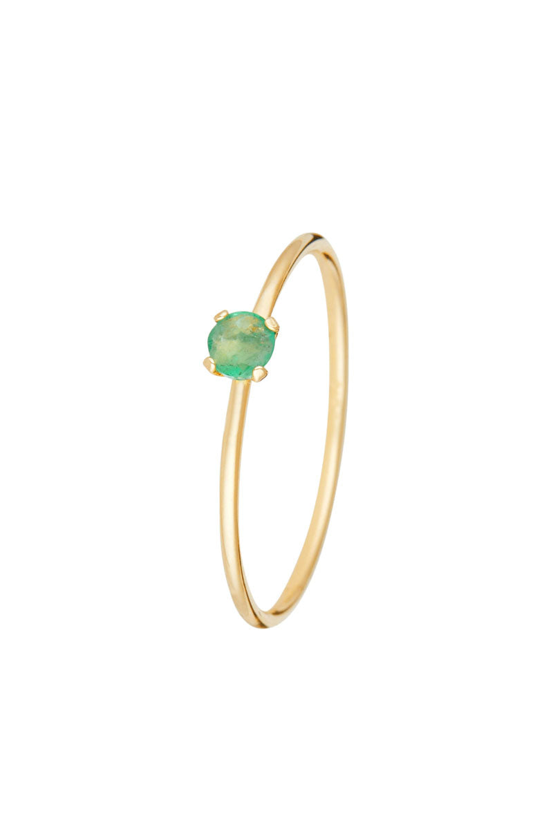 Bague "Only One 0,03Ct/1" Emeraude, Or Jaune 375/1000