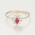 Bague "Vera" Rubis Or Jaune 375/1000 Et Zirconium