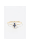 “Vera” Sapphire Ring 375/1000 Yellow Gold And Zirconium