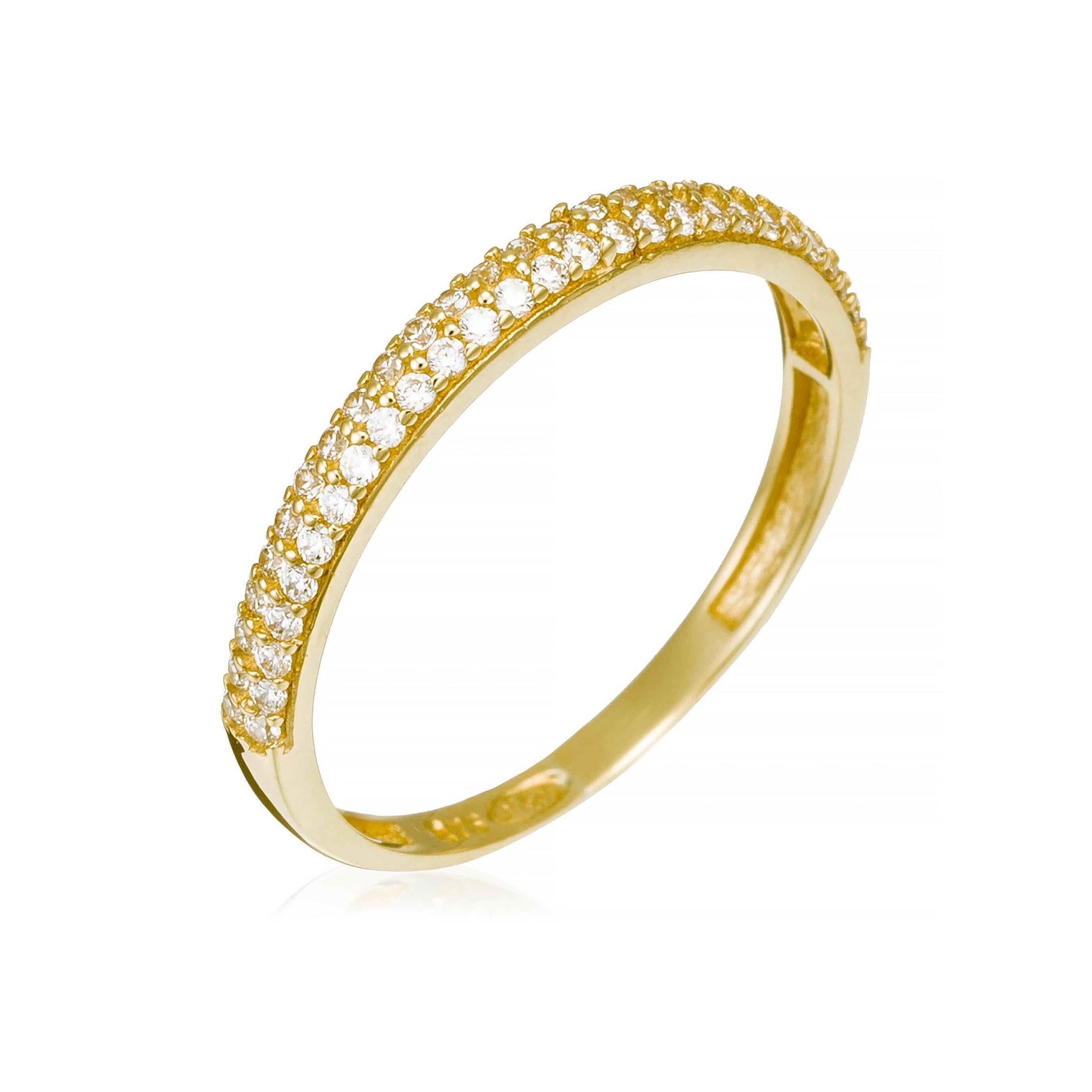 Anillo “Amor Inocente” Oro amarillo 375/1000 y circonio