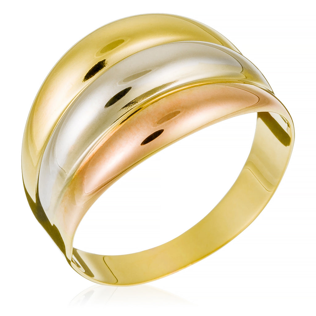 Bague "Trianon" - Or Jaune, Or Rose Et Or Blanc 375/1000