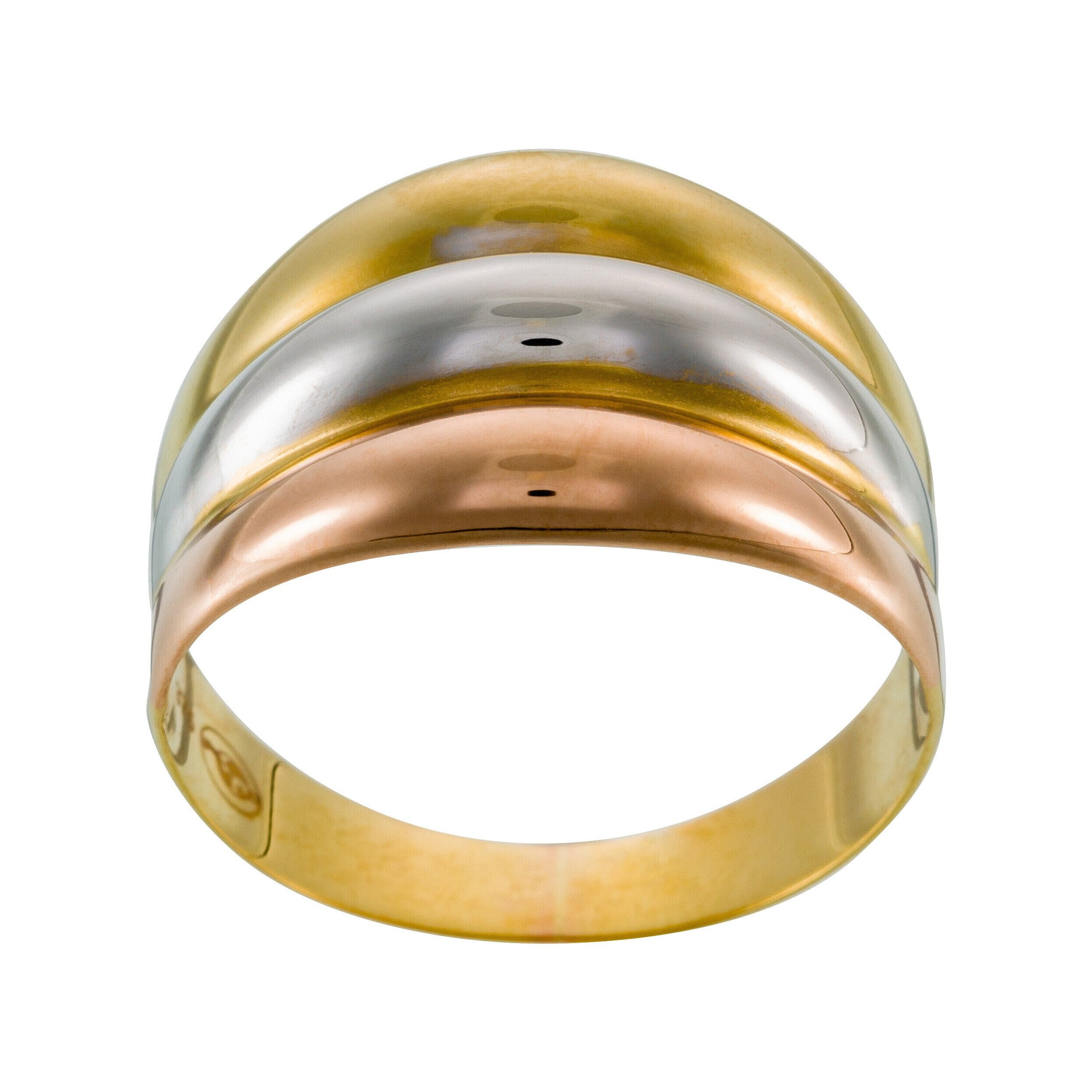 Bague "Trianon" - Or Jaune, Or Rose Et Or Blanc 375/1000