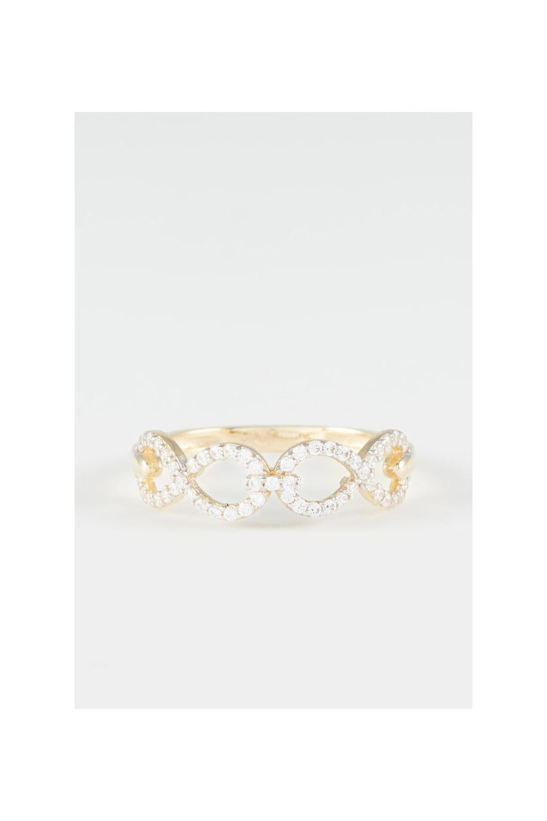 Anillo “Mayfair” Oro amarillo 375/1000 y circonio
