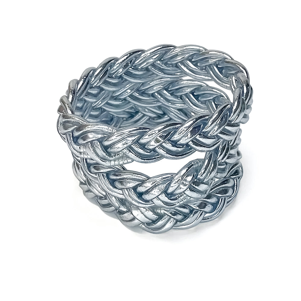 Pulsera Budista Doble-Trenzada Dark silver
