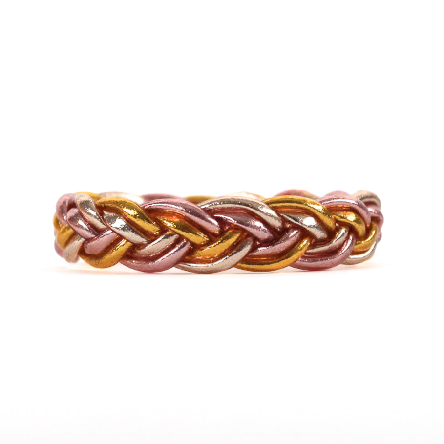 Pulsera Budista Doble Trenzada (Gold, Champagne, Pink Gold)
