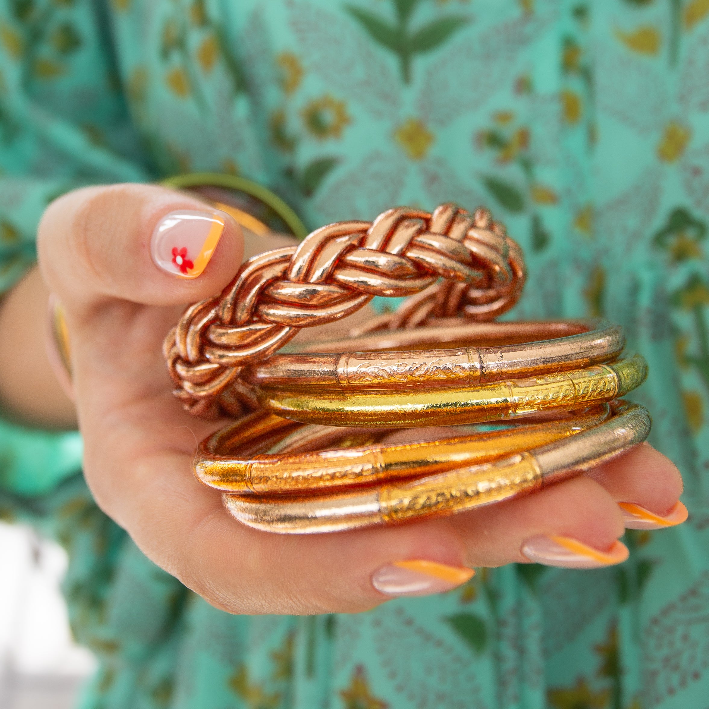 Pulsera Budista Doble-Trenzada Ocre gold