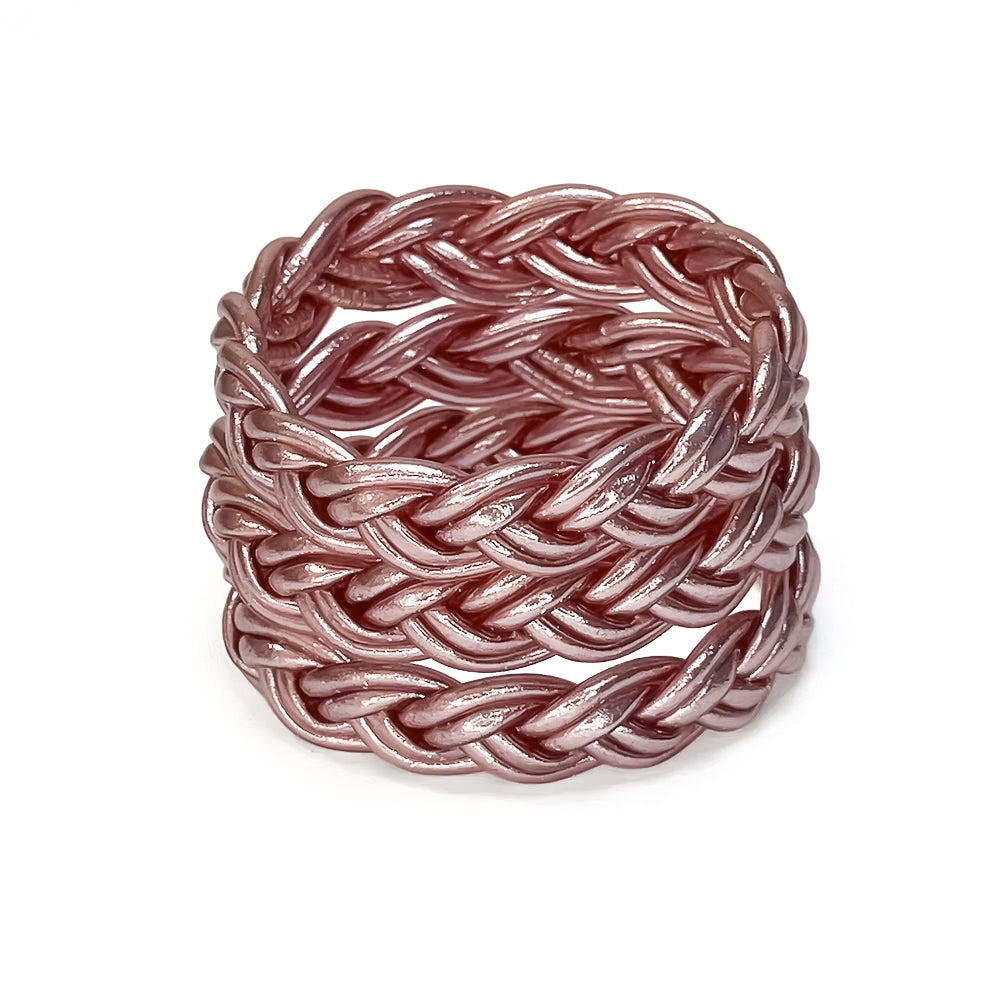 Pulsera Budista Doble-Trenzada Pink gold