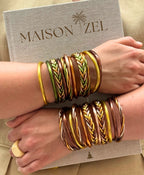 Pulsera Budista Trenzada (Gold / Brown / Champagne / Abricot Doré)