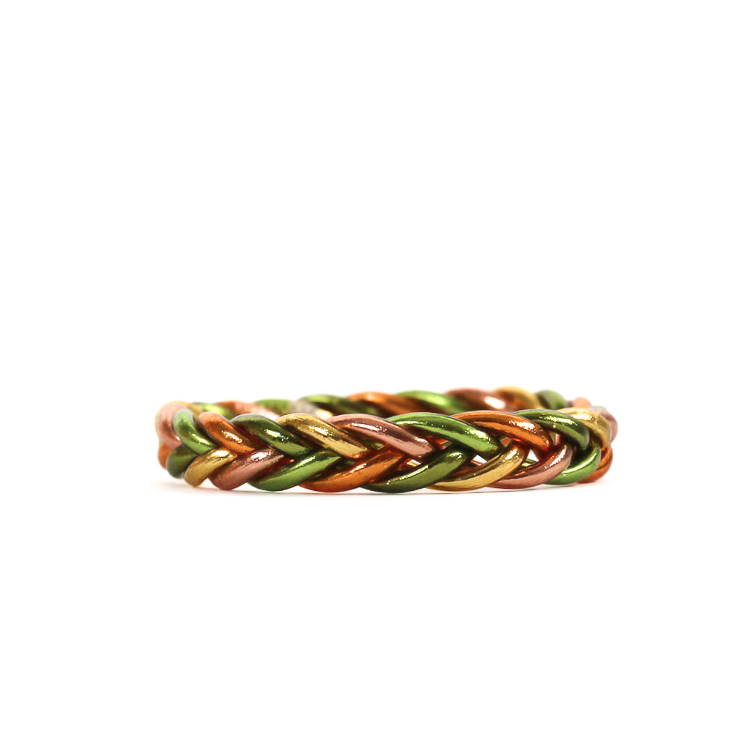 Bracelet Bouddhiste Tressé Lemon Green, Abricot, Ocre, Kaki, Light Gold