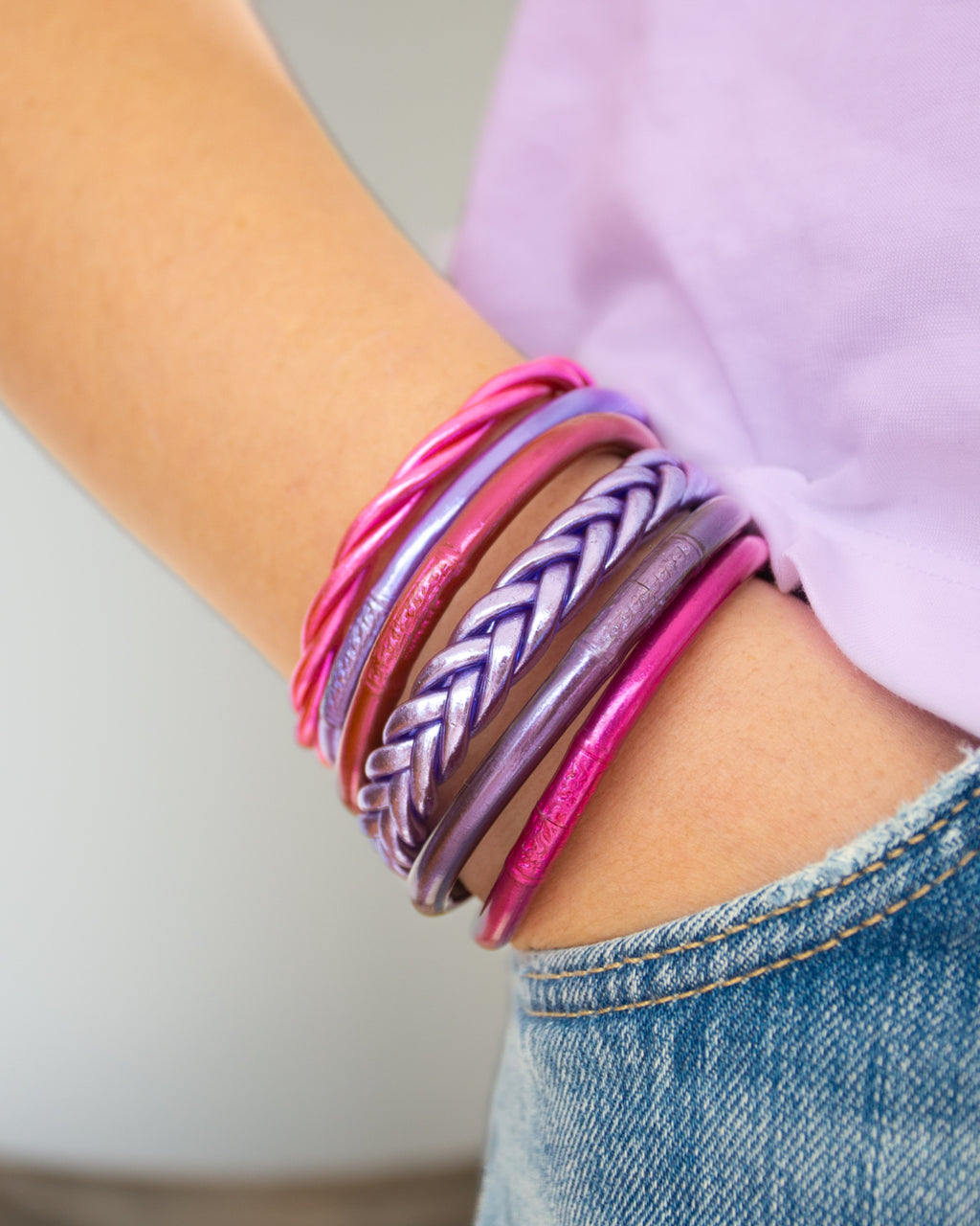 Pulsera Budista Trenzada Lila