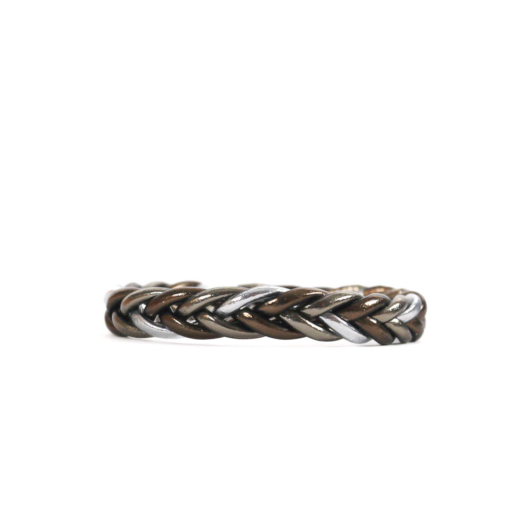 Pulsera Budista Trenzada (Silver / Black / Dark Silver)