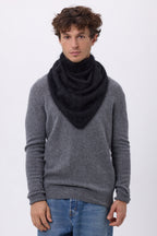 Bandana Triangle Oversize – Cachemire Brossé Brea - Noir - Homme