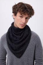 Bandana Triangle Oversize – Cachemire Brossé Brea - Noir - Homme